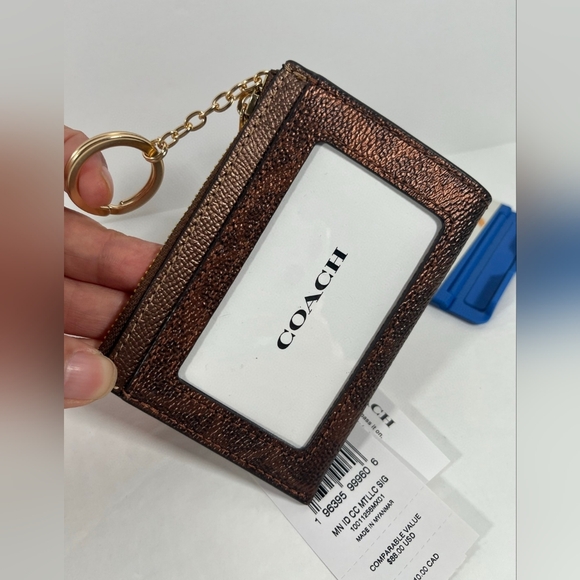 NWT Coach Mini Skinny Id Case In Signature Canvas - Picture 6 of 6